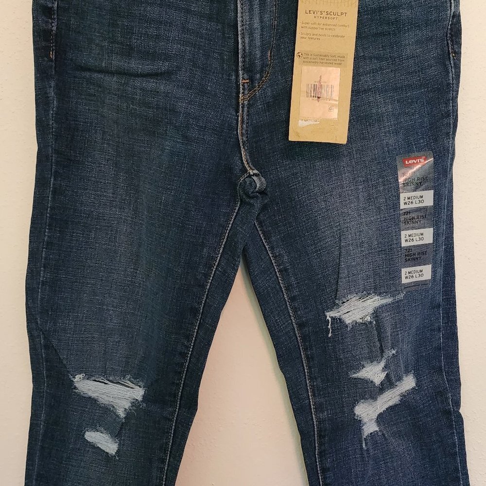 NWT 721 Levi Jeans High Rise Skinny Size 26x30